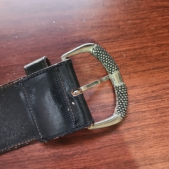 WOMENS Vintage Leather Big buckle belt - Picture 14 of 15